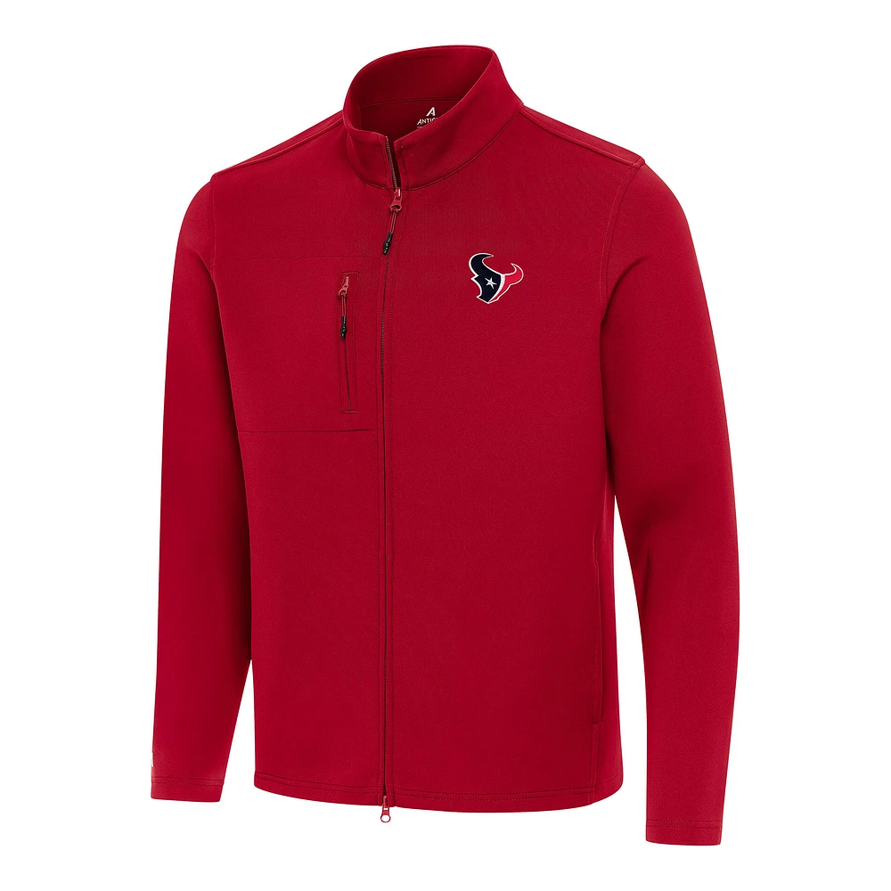 Men's Antigua Red Houston Texans Objection Full-Zip Jacket