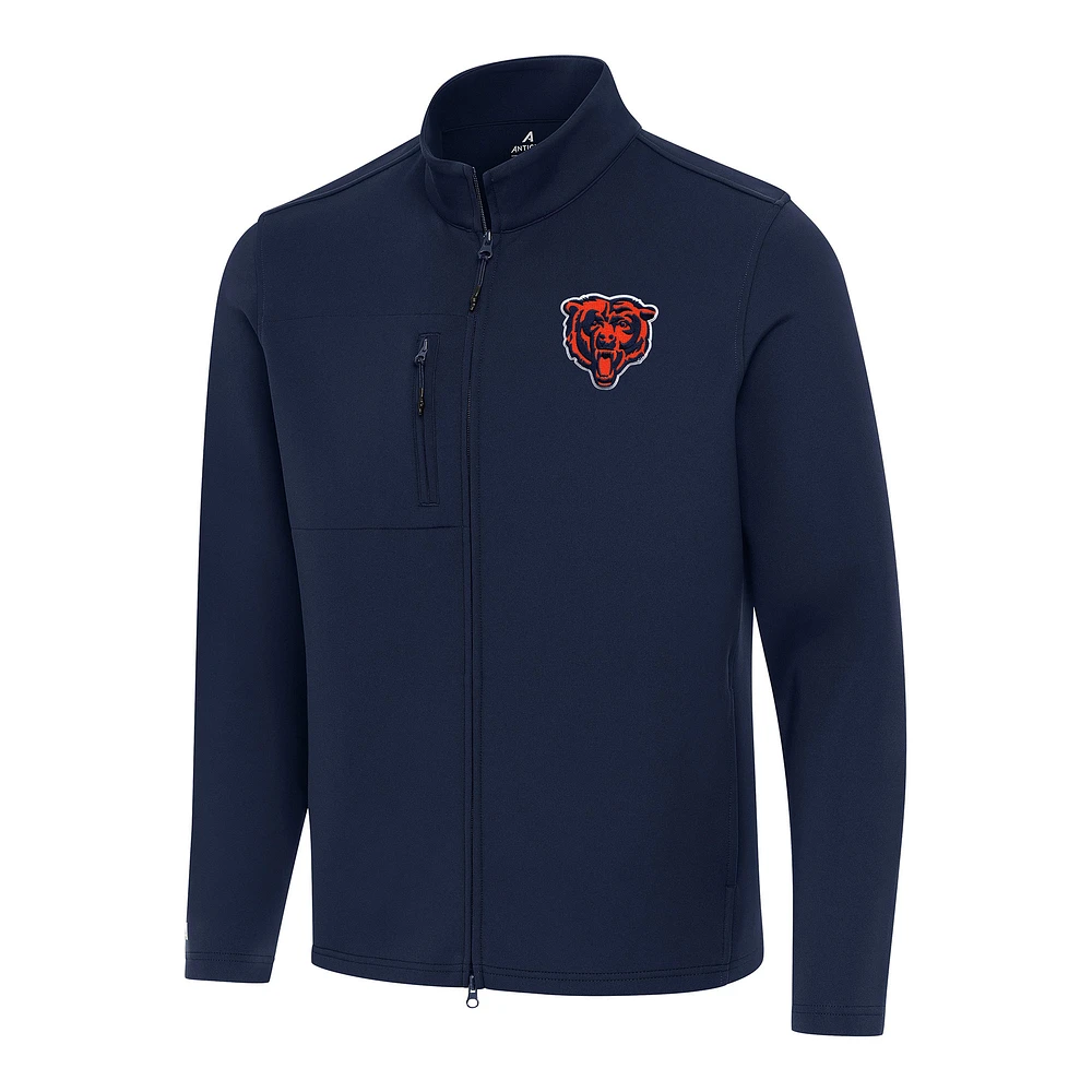 Men's Antigua Navy Chicago Bears Bear Logo Objection Full-Zip Jacket