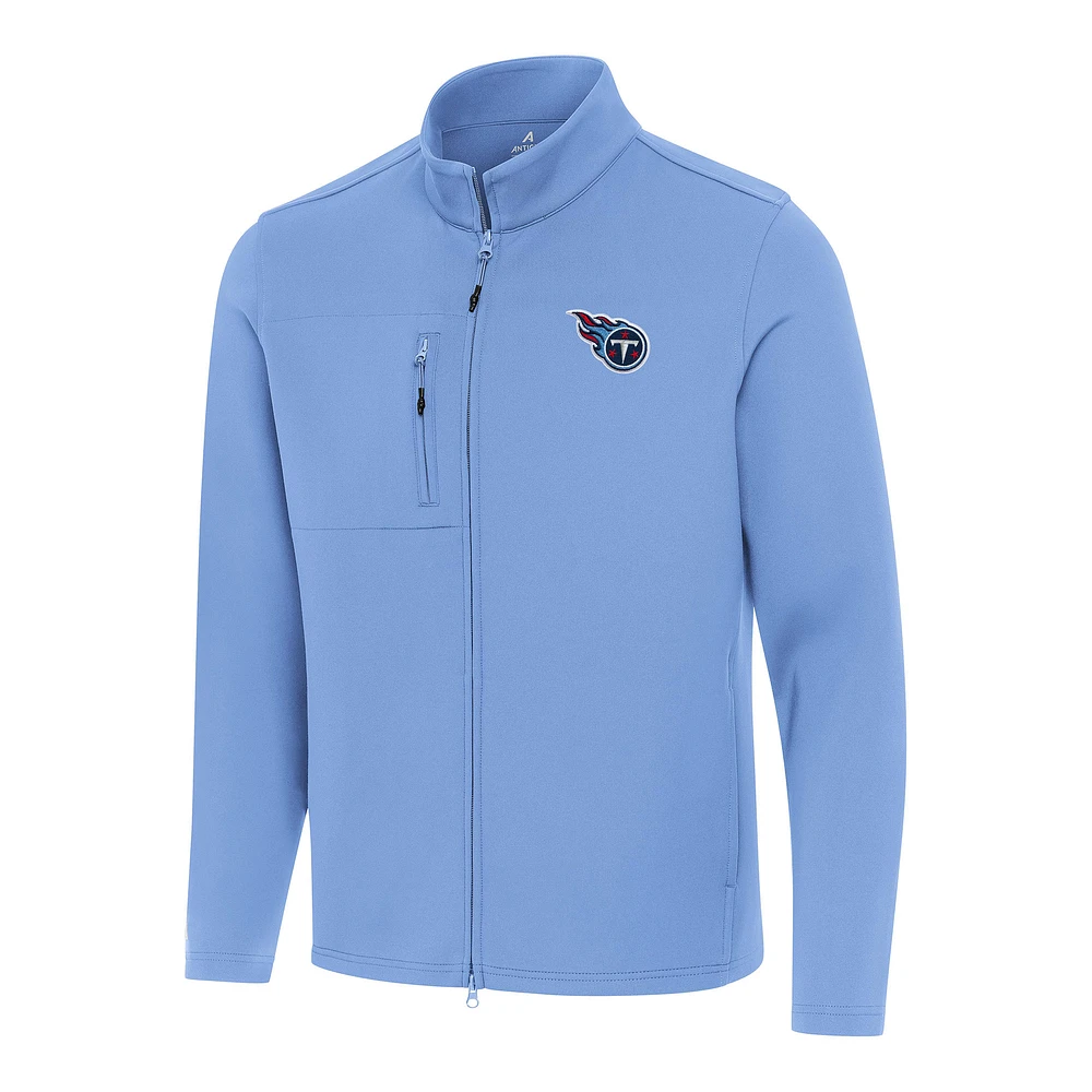 Men's Antigua Light Blue Tennessee Titans Objection Full-Zip Jacket