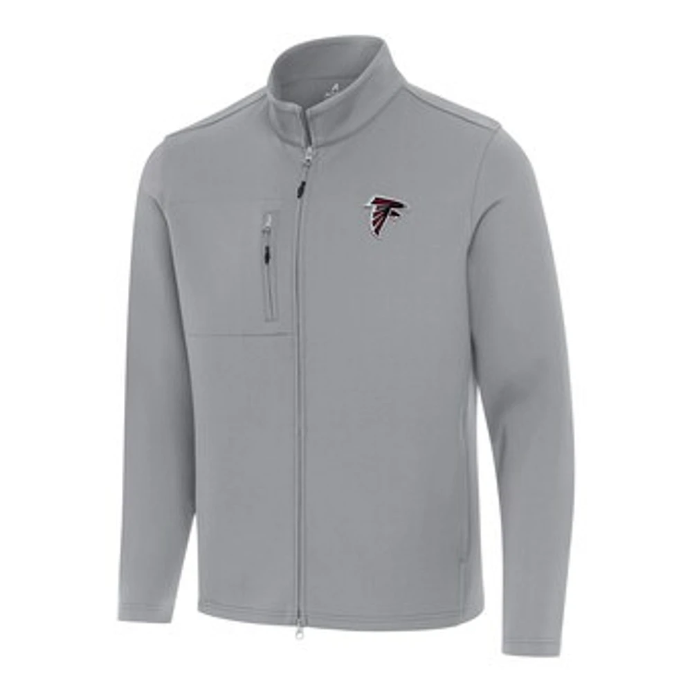 Men's Antigua Gray Atlanta Falcons Objection Full-Zip Jacket