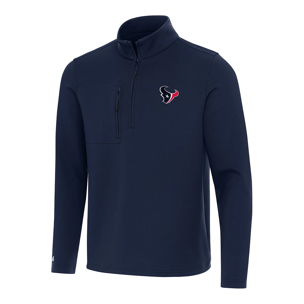 Men's Antigua Navy Houston Texans Insider Quarter-Zip Pullover Top