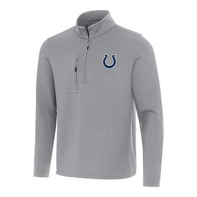 Men's Antigua Gray Indianapolis Colts Insider Quarter-Zip Pullover Top