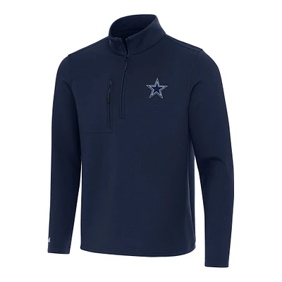 Men's Antigua Navy Dallas Cowboys Insider Quarter-Zip Pullover Top
