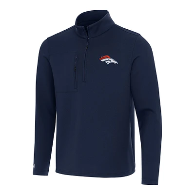 Men's Antigua Navy Denver Broncos Insider Quarter-Zip Pullover Top