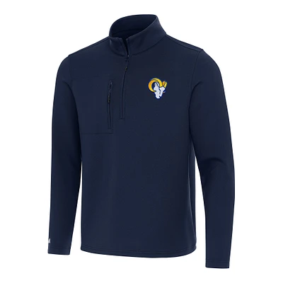 Men's Antigua Navy Los Angeles Rams Insider Quarter-Zip Pullover Top