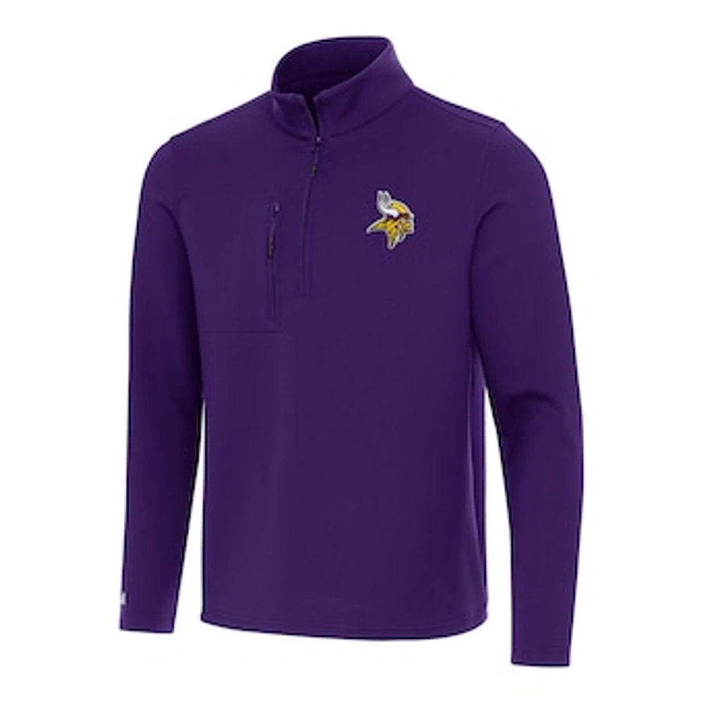 Men's Antigua Minnesota Vikings Insider Quarter-Zip Pullover Top