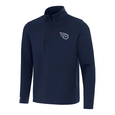 Men's Antigua Navy Tennessee Titans Insider Quarter-Zip Pullover Top