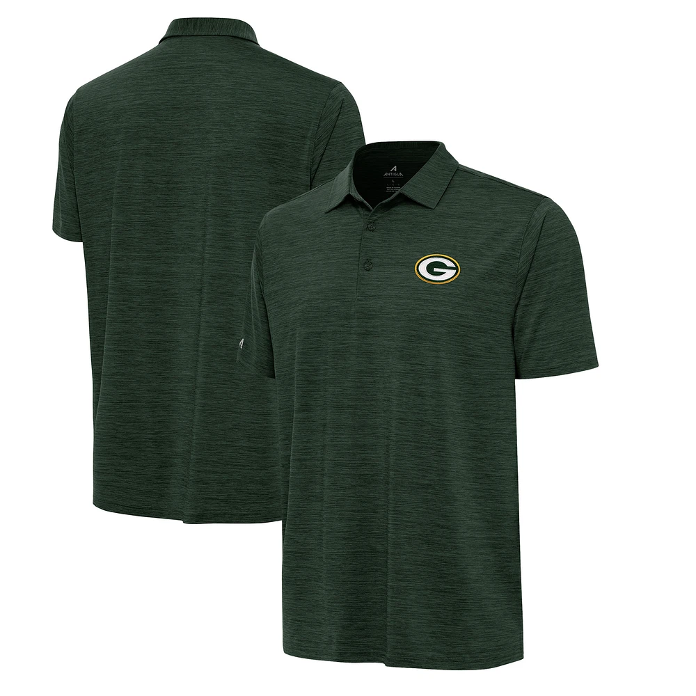 Men's Antigua Heather Green Bay Packers Layout Polo