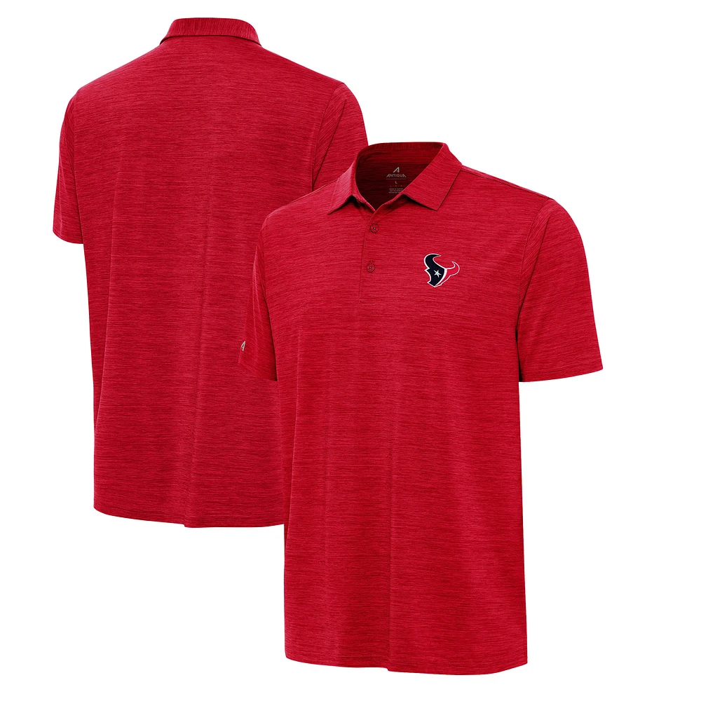 Men's Antigua Heather Red Houston Texans Layout Polo