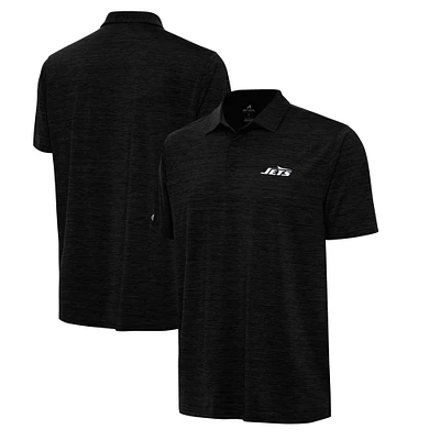 Men's Antigua Heather Black New York Jets Layout Polo