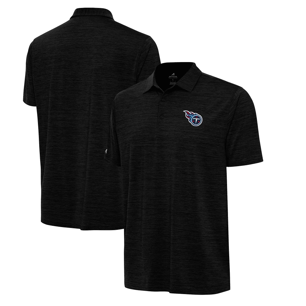Men's Antigua Heather Black Tennessee Titans Layout Polo
