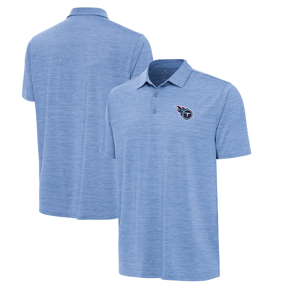 Men's Antigua Heather Light Blue Tennessee Titans Layout Polo