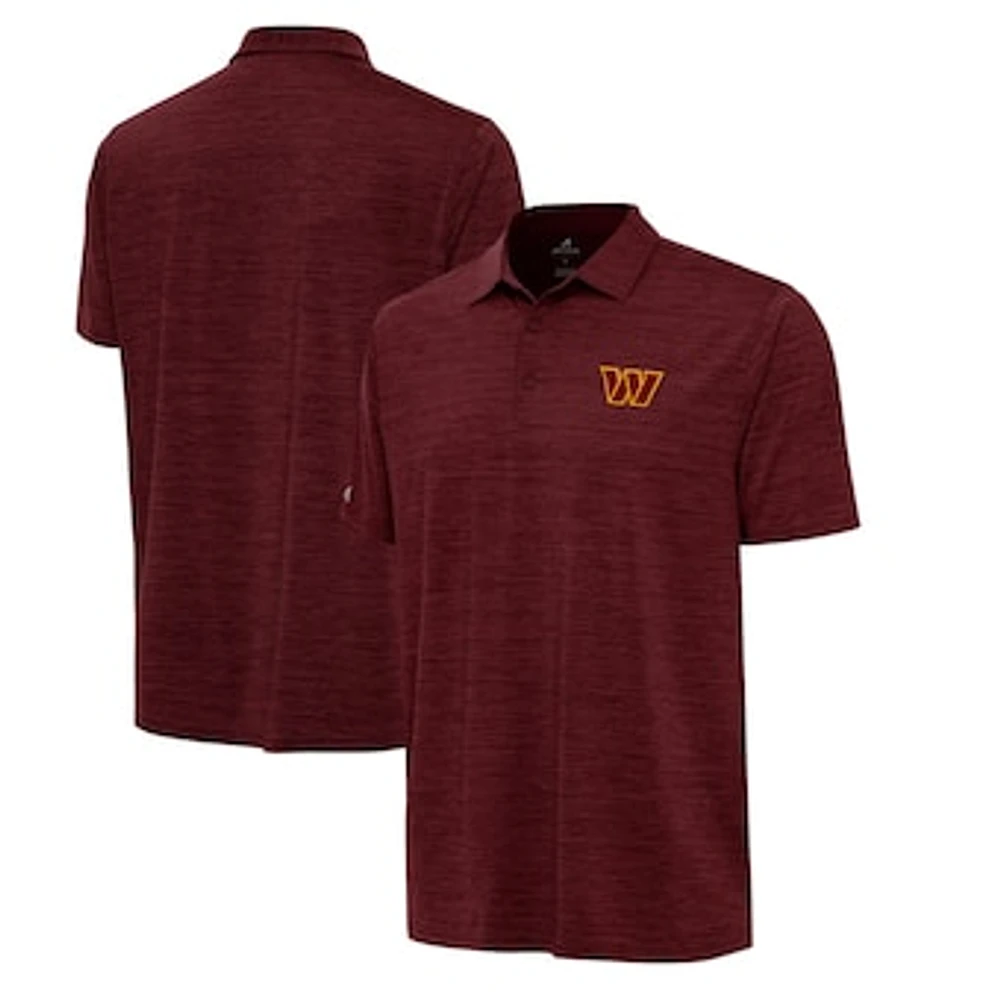 Men's Antigua Heather Burgundy Washington Commanders Layout Polo