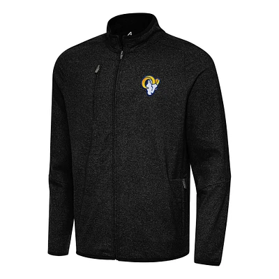 Men's Antigua Heather Los Angeles Rams Hold-Up Tri-Blend Full-Zip Jacket