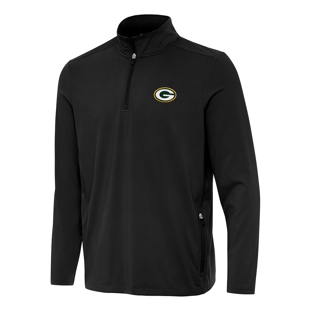 Men's Antigua Green Bay Packers Perilous Quarter-Zip Pullover Top