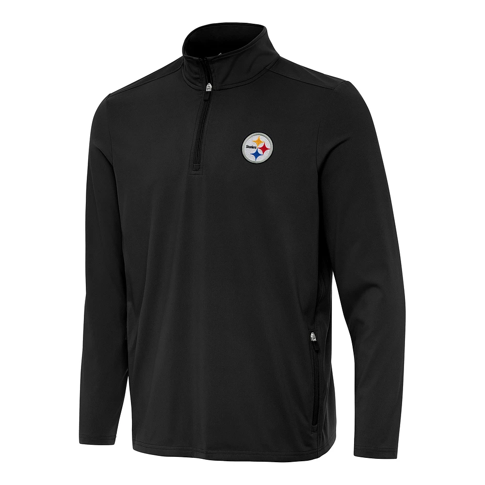 Men's Antigua Pittsburgh Steelers Perilous Quarter-Zip Pullover Top