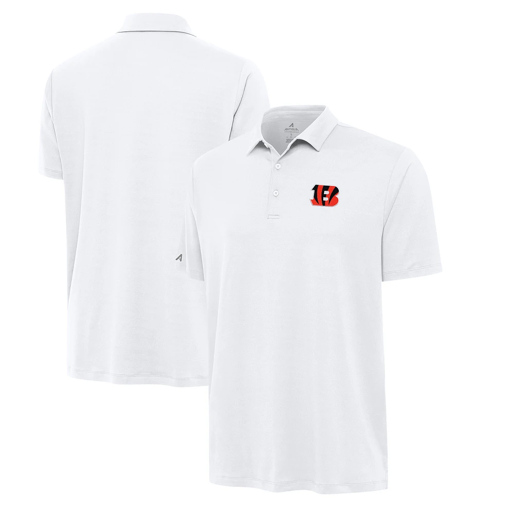Men's Antigua White Cincinnati Bengals Reprocess Polo