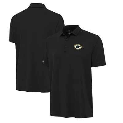 Men's Antigua Black Green Bay Packers Reprocess Polo