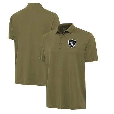 Men's Antigua Olive Las Vegas Raiders Reprocess Polo