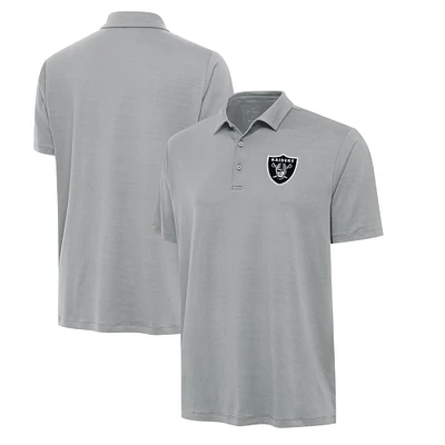 Men's Antigua Gray Las Vegas Raiders Reprocess Polo