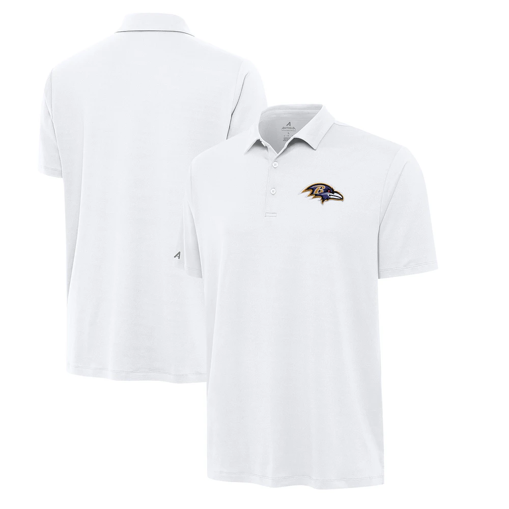 Men's Antigua White Baltimore Ravens Reprocess Polo