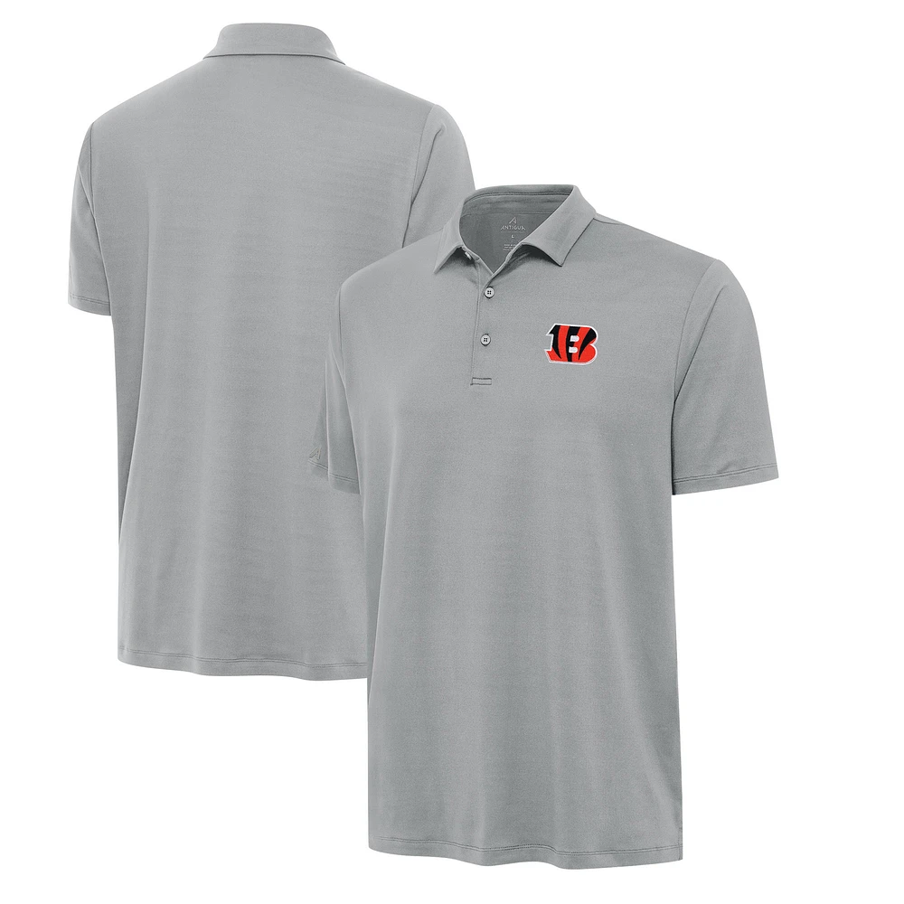 Men's Antigua Gray Cincinnati Bengals Reprocess Polo