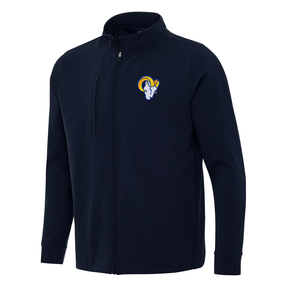 Men's Antigua Navy Los Angeles Rams Regard Full-Zip Jacket
