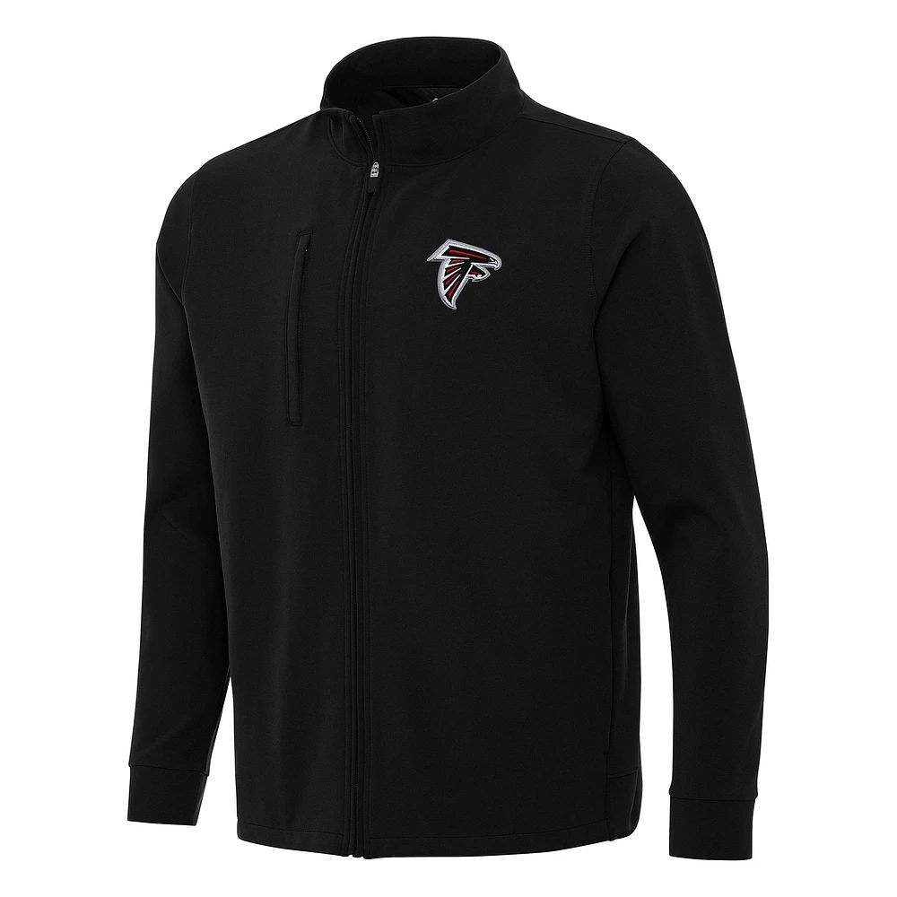 Men's Antigua Black Atlanta Falcons Regard Full-Zip Jacket