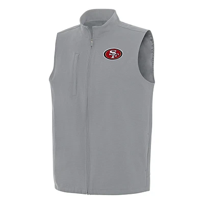 Men's Antigua Gray San Francisco 49ers Regard Full-Zip Vest