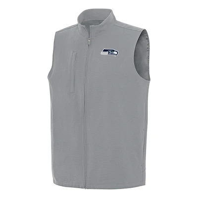 Men's Antigua Gray Seattle Seahawks Regard Full-Zip Vest