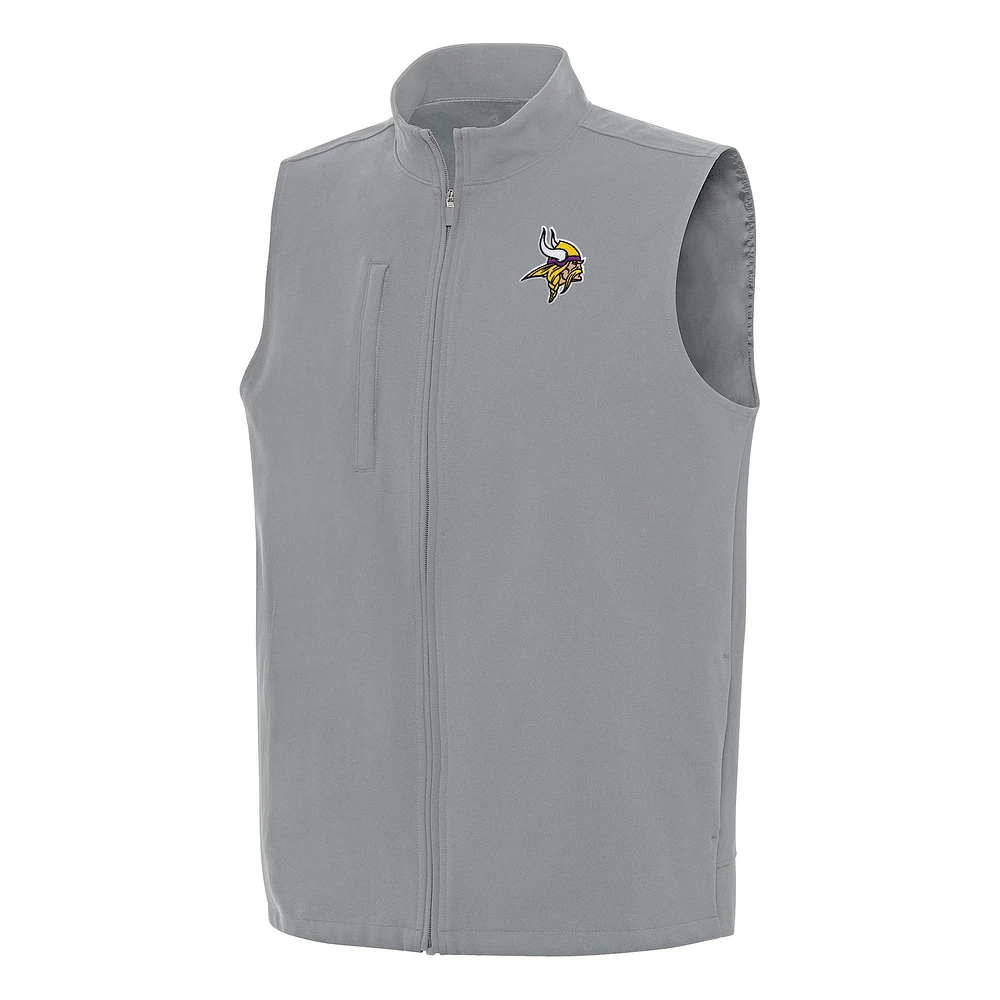 Men's Antigua Gray Minnesota Vikings Regard Full-Zip Vest