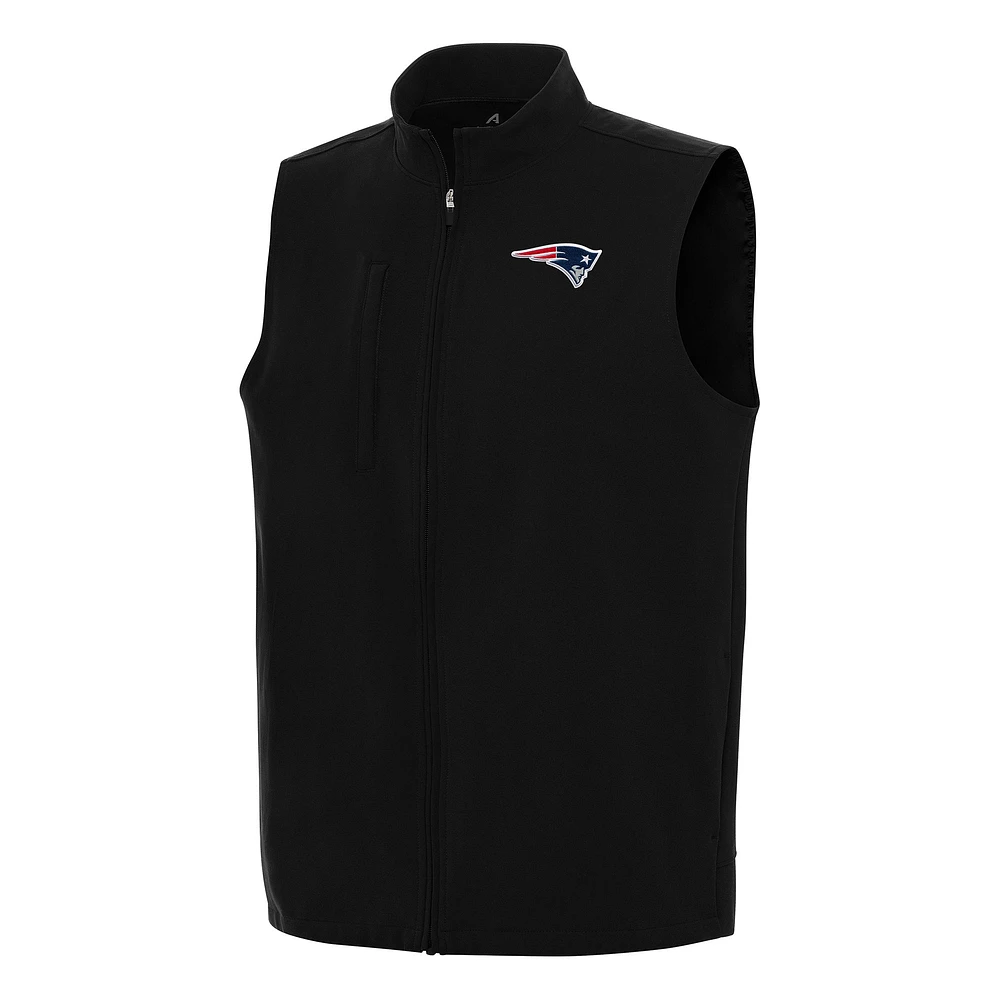 Men's Antigua Black New England Patriots Regard Full-Zip Vest