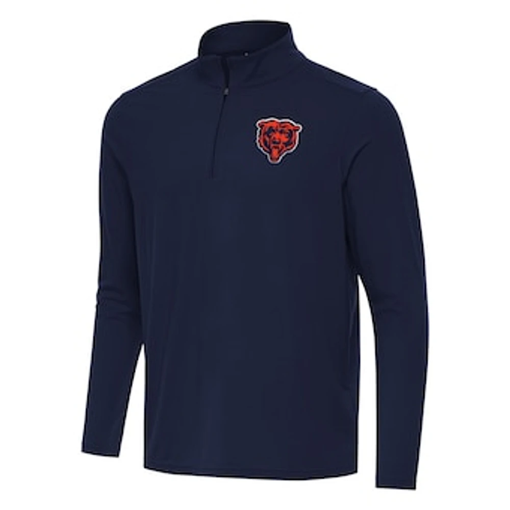 Men's Antigua Navy Chicago Bears Intent Quarter-Zip Pullover Top