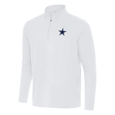 Men's Antigua White Dallas Cowboys Intent Quarter-Zip Pullover Top