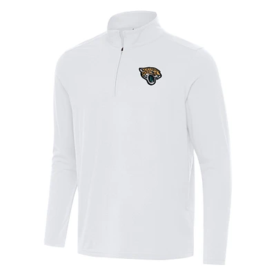 Men's Antigua White Jacksonville Jaguars Intent Quarter-Zip Pullover Top