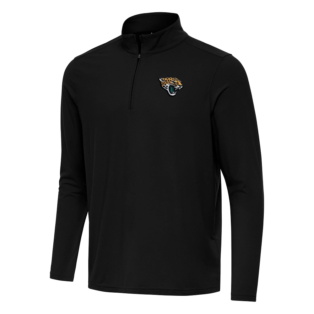 Men's Antigua Black Jacksonville Jaguars Intent Quarter-Zip Pullover Top