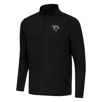 Men's Antigua Black Jacksonville Jaguars Intent Quarter-Zip Pullover Top