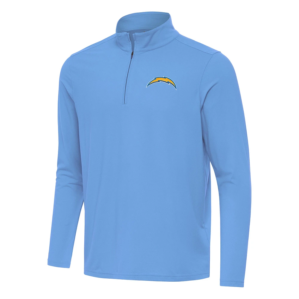 Men's Antigua Powder Blue Los Angeles Chargers Intent Quarter-Zip Pullover Top