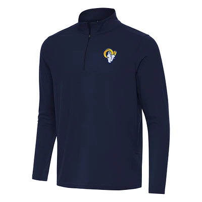 Men's Antigua Navy Los Angeles Rams Intent Quarter-Zip Pullover Top