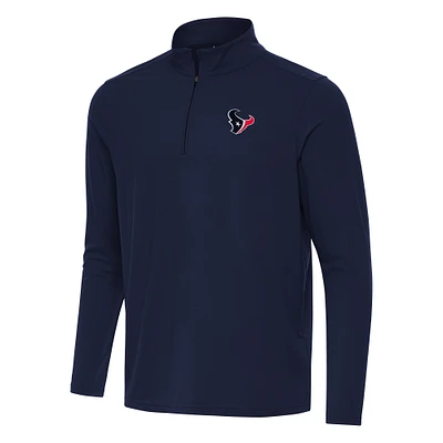 Men's Antigua Navy Houston Texans Intent Quarter-Zip Pullover Top