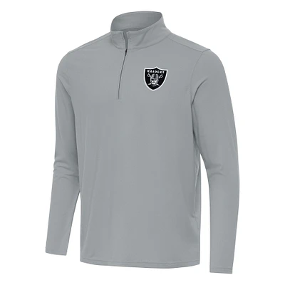 Men's Antigua Las Vegas Raiders Intent Quarter-Zip Pullover Top