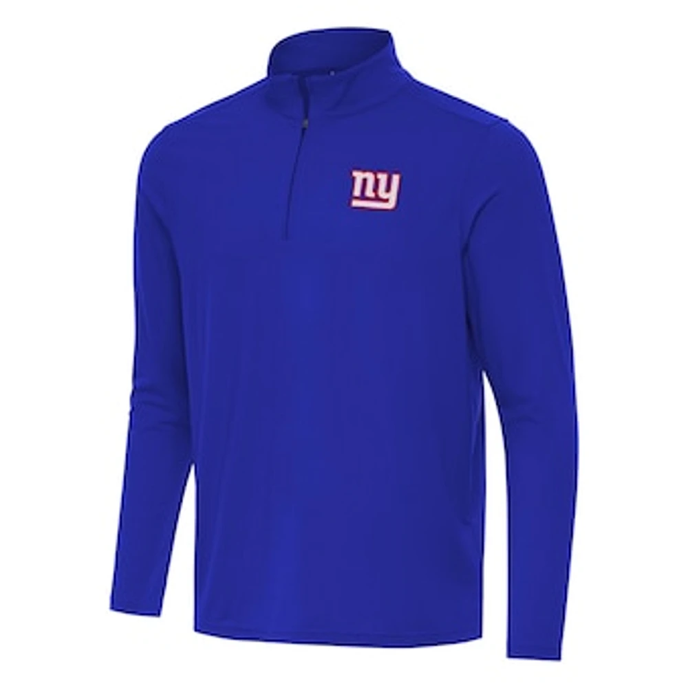 Men's Antigua Royal New York Giants Intent Quarter-Zip Pullover Top