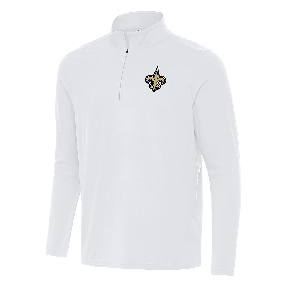 Men's Antigua New Orleans Saints Intent Quarter-Zip Pullover Top