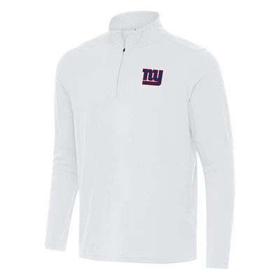 Men's Antigua White New York Giants Intent Quarter-Zip Pullover Top
