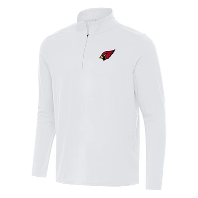 Men's Antigua White Arizona Cardinals Intent Quarter-Zip Pullover Top
