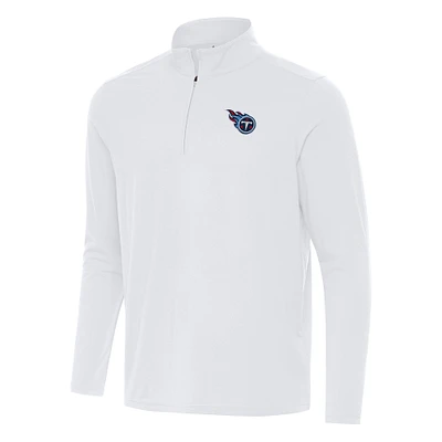 Men's Antigua White Tennessee Titans Intent Quarter-Zip Pullover Top