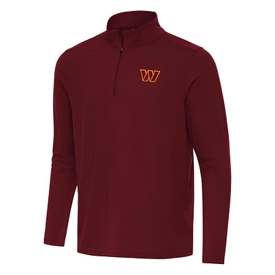 Men's Antigua Burgundy Washington Commanders Intent Quarter-Zip Pullover Top