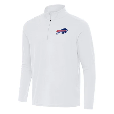 Men's Antigua White Buffalo Bills Intent Quarter-Zip Pullover Top
