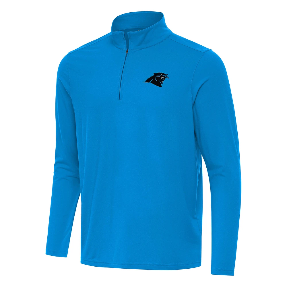 Men's Antigua Carolina Panthers Intent Quarter-Zip Pullover Top