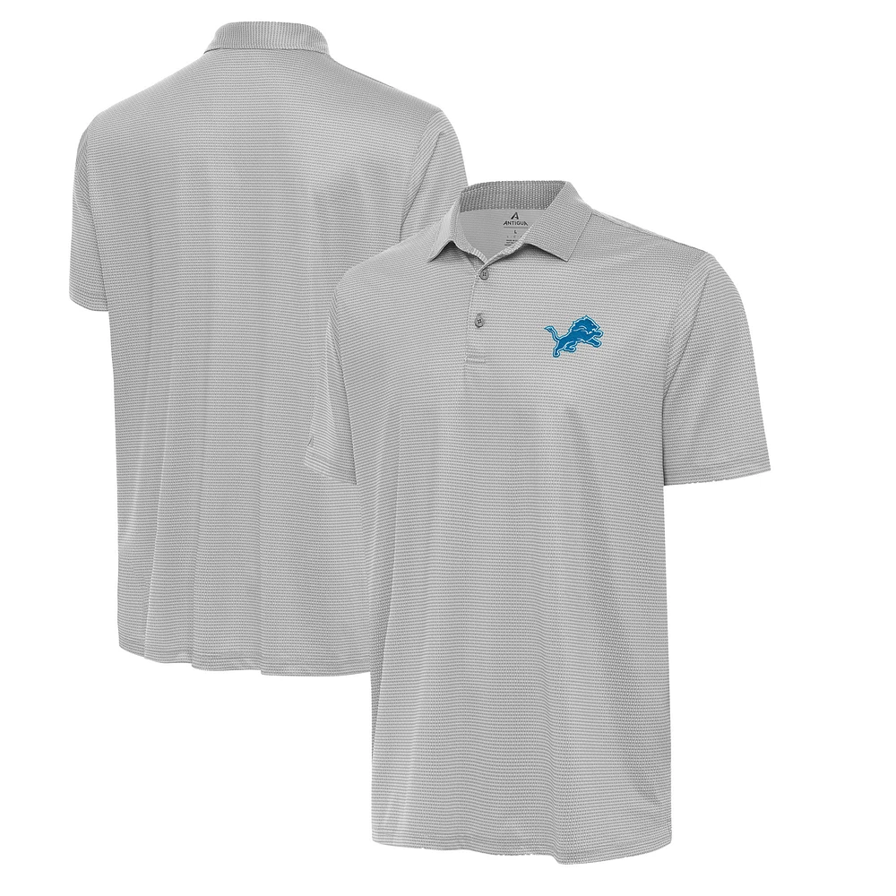 Men's Antigua White/Gray Detroit Lions Rings Polo